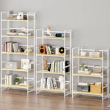Vintage Multifunctional Folding Bookshelf, No-Assembly Plant Stand Storage Rack Shelves for Home Office