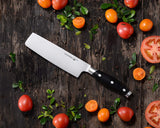 Knife 7 inch Japanese Chef Knife, Asian Vegetable Cleaver Kitchen Knife, German High Carbon Stainless Steel Usuba Knife with Full Tang Ergonomic Handle