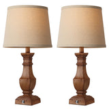 ROTTOGOON Dimmable Table Lamps Set of 2, Rustic Farmhouse Table Lamps for Living Room Bedroom, Bedside Desk Lamps for end Tables, Touch Lamps for nightstand, 9W Bulbs Included, 22", Brown