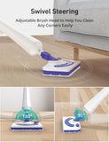 1300W Steam Mop Cleaner with Detergent Dispenser, 25s Fast Heating Floor Steamer for Hardwood and Tiles, Lightweight Carpet & Upholstery Steamer with 2 Washable Pads