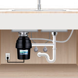 Eco Logic 3/4 Horsepower Garbage Disposal with Removeable Splash Guard, Attached Power Cord and Standard 3-Bolt Mounting System, Continuous Feed Disposer