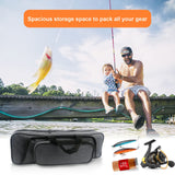 Hikary 43CM/17Inch Fishing Rod Case - Portable Folding Fishing Pole Tackle Storage Bag (gray)