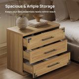 SICOTAS Oversized Nightstands Set of 2 with 3 Storage Drawers
