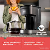 BLACK+DECKER CAFÉCRAFT 12-Cup Coffee Maker, One-Switch Drip Coffeemaker with Vortex Showerhead Technology, Sneak-A-Cup, Keep Warm Function, Stainless Steel