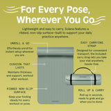 Retrospec Solana Yoga Mat 1/2" Thick w/Nylon Strap for Men & Women - Non Slip Excercise Mat for Yoga, Pilates, Stretching, Floor & Fitness Workouts, Sage Retrospec