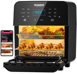 Nuwave Brio 15.5Qt Air Fryer Rotisserie Oven, X-Large Family Size, Powerful 1800W, 4 Rack Positions, 50°-425°F Temp Controls, 100 Presets & 50 Memory, Integrated Smart Thermometer, Linear T Technology