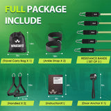 WHATAFIT Resistance Bands, Exercise Bands，Resistance Bands for Working Out, Work Out Bands with Handles for Men and Women Fitness, Strength Training Home Gym Equipment Green