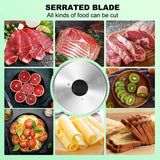 OSTBA Meat Slicer Machine, Two 6.7” Removable Stainless Steel Blades and Food Carriage, 150W Electric Deli Food Slicer for Home Use, Easy to Clean, 0-15mm Adjustable Thickness for Meat, Cheese, Bread