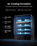 ICEVIVAL 24 In Beverage Refrigerator, 112 Cans & 8 Bottles Wine Fridge with Double-Layer Glass Door, Built-In or Freestanding Wine and Beverage