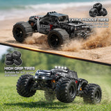 Womaqu RC Cars 1:14 4WD Off-Road RC Monster Truck High Speed 40 km/h, 4x4 Remote Control Car with 2 Rechargeable 1300mAh Batteries and 2 Sets of Tires for Adults & Boys