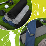 Meanplan 12 Pcs Microfiber Fabric Golf Towel 16 x 23 Inch Tri Fold Golf Towels for Golf Bags with Heavy Duty Clip Waffle Pattern Golf Towel for Men Women Golf Club Gifts (Black, Gray, Navy Blue)