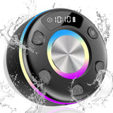OYIB Bluetooth Shower Speaker, Portable Bluetooth Speaker 360° HD Sound, RGB Lights, IPX7 Waterproof Wireless Speaker with Suction Cup and Mic, Shower Radio for Party/Outdoor/Travel/Gifts/Black