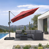 PURPLE LEAF Outdoor Umbrella 8' x 8' Square Premium Sun Protection Terra