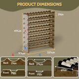 Wine Rack Freestanding Floor, Bamboo 8-Tier 69 Wine Bottle Holder Racks Countertop Cabinet Display MHXW SXPN