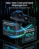 Massage Gun with Heat and Cold - [2026 Upgraded] Deep Tissue Percussion Massager, FSA Eligible, Quiet Powerful Massager Gun for Muscle Relief, LED Display, 5 Speeds, Carrying Case, HSA Approved