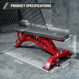 MAJOR FITNESS Adjustable Weight Bench (Elite Version) - 1300LB Capacity, 32 Positions for Strength Training, Bench Press, and Full-Body Workouts for Home or Garage Gym, Red