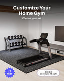 AIRHOP 0.79in Thick 48 Sq Ft Exercise Equipment Mats, 12 Tiles Upgraded Rubber Top with High Density EVA Foam, Large Interlocking Puzzle Gym Flooring for Home Gym, Heavy Weight Workout,Black & White