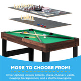 Best Choice Products 10-in-1 Multi Game Table, Combo Game Table for Kids and Adults w/Hockey, Foosball Table, Pool Table, Ping Pong Table, Chess, Checkers, 2x4ft - Walnut
