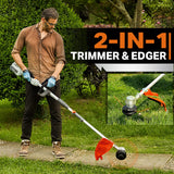 RB 17" Cordless String Trimmer, 40V Lithium Battery Weed Wacker with 4.0Ah Battery & Fast Charger & .095'' line, 2 in 1 Grass Trimmer and Edger
