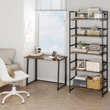 Multifunctional Folding Bookshelf, No-Assembly Plant Stand Storage Rack Shelves for Home Office
