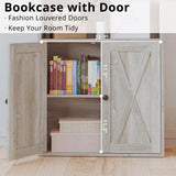 Bookshelves and Bookcases with Doors Floor Standing 6 Shelf Display Storage Shelves