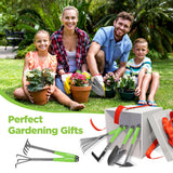 6-Piece Garden Tool Set, Heavy Duty Gardening Hand Tools with Soft Rubber Handle, Including Trowel, Rakes