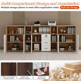 File Cabinet with Password Lock, Wood Lateral Filing Cabinet for Letter/A4 Files, 3 Drawer with Door