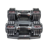 CAP 12.5 lb Pair ADJUSTABELL Adjustable Dumbbell with Contoured Full Rotation Handle, Honeycomb Design, Chrome