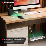 Monster Power Vertex Surge Protector with Detachable USB Power Strip (White, Power Vertex XL)