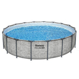 Bestway Steel Pro MAX 18' x 48" Above Ground Pool, Round Metal Frame Outdoor Swimming Pool Set with Filter Pump, Ladder, and Cover, Stack Stone