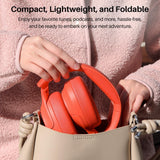Active Noise Cancelling Headphones, Wireless Over Ear Bluetooth Headphones, 60H Playtime, Red TOZO