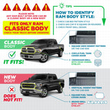 Flag Truck Tonneau Cover for 2002-2025 Ram 1500 (Classic Body ONLY) / 2003-2024 Ram 2500/3500 with 6.4 ft Bed All-Weather Soft Roll Truck Bed Cover for Truck Black Flag ONLY for Classic Body