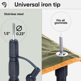 Green Elephant Camping Tarp Poles - Adjustable Aluminum Telescoping Tent Poles for Tarps, Canopy & Awning - Heavy Duty Collapsible Pole Set of 2 - Extends 8ft 2.8 in, Shrinks to 2ft 9.5 in.