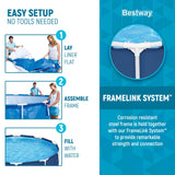 Bestway Steel Pro 10 Foot x 30 Inch Round Framed Above Ground Outdoor Backyard Swimming Pool Set with 330 GPH Filter Pump, Blue