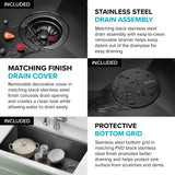 KRAUS Kore Workstation 32-inch Undermount 16 Gauge Black Stainless Steel Single Bowl Kitchen Sink in PVD Gunmetal Finish with Accessories, KWU110-32/PGM