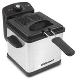 Elite Gourmet EDF1607# 800-Watt Mesh Basket 1.6 Quart / 6.5 Cup Oil Capacity, Electric Immersion Deep Fryer with Temperature Knob and Lid with View Window, stainless steel