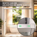 LOHCEH Shower Door Double Sliding,50-54.in Wx72 in.H Semi-Frameless Shower Door,1/4 Inch Clear Tempered Shower Glass Doors with Explosion-Proof Film,Brushed Nickel