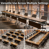 Modular Conference Room Tables, Stackable Flip Top Training Meeting Table,Space Saving,for Seminar,Office