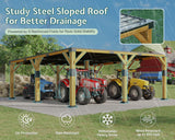 Jocisland 20x20x9.2 FT Heavy Duty Cedar Wood Carport for 2 Cars