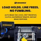Novawinch Flex 5000 lb Trailer Winch 12V Electric - IP68 Sealed Planetary Gearbox, Wire Rope, Auto Load-Holding Brake, Waterproof Remote - Flatbed, Boat Trailer, Equipment Hauler, Car Hauler, SAE