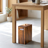 iEGrow 3 Gallon Wooden Trash Can with Lid, Waste Basket with Liner Acacia
