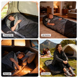 Sleeping Bags for Adults Warm Weather Backpacking Compact Lightweight Camping Sleeping Bag with Compression Sack for Kids Girls Camping Essentials Gear for Hiking Travel Climb Outdoor Indoor 3lb Black