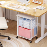 Sbanmao Letter/Legal Rolling File Cabinet, Rolling File Cart with 2 Drawers Filing Cabinet for Home Office, Hanging File Folders Organize, White
