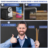 AFMAT 6 Holes Electric Pencil Sharpener and Heavy Duty Electric Pencil Sharpener for 6-11mm Pencils
