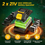 ALSO GO 21V Cordless Weed Wacker, Weed Eater Battery Powered with 2 x2.0Ah Batteries and 10 Spare Spools, 12''Grass Trimmer with Auto Line Feed, 2-in-1 Grass Trimmer& Edger Lawn Tool for Yard, Garden