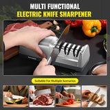 Krcqap Electric Knife Sharpener for Kitchen Knives, Professional 3-Stages with 100% Diamond Abrasive, 15-Degree EdgeSelect Angle & Fast Sharpening, Repair, Restore, Polish
