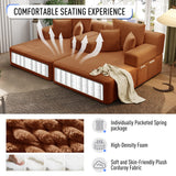 RENDGO 97 Inch Double Chaise Lounge Chair Indoor, Orange