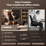 Big and Tall Office Chair, Flip Armrests for Pets & Cross Legged Sitting