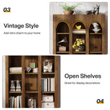 Tribesigns 5-Tier Arched Bookshelf, 70.87-Inch Mid Century Modern Bookcase