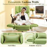 Office Chair, Flip Armrests for Pets Criss Cross Legged,Avocado Green
